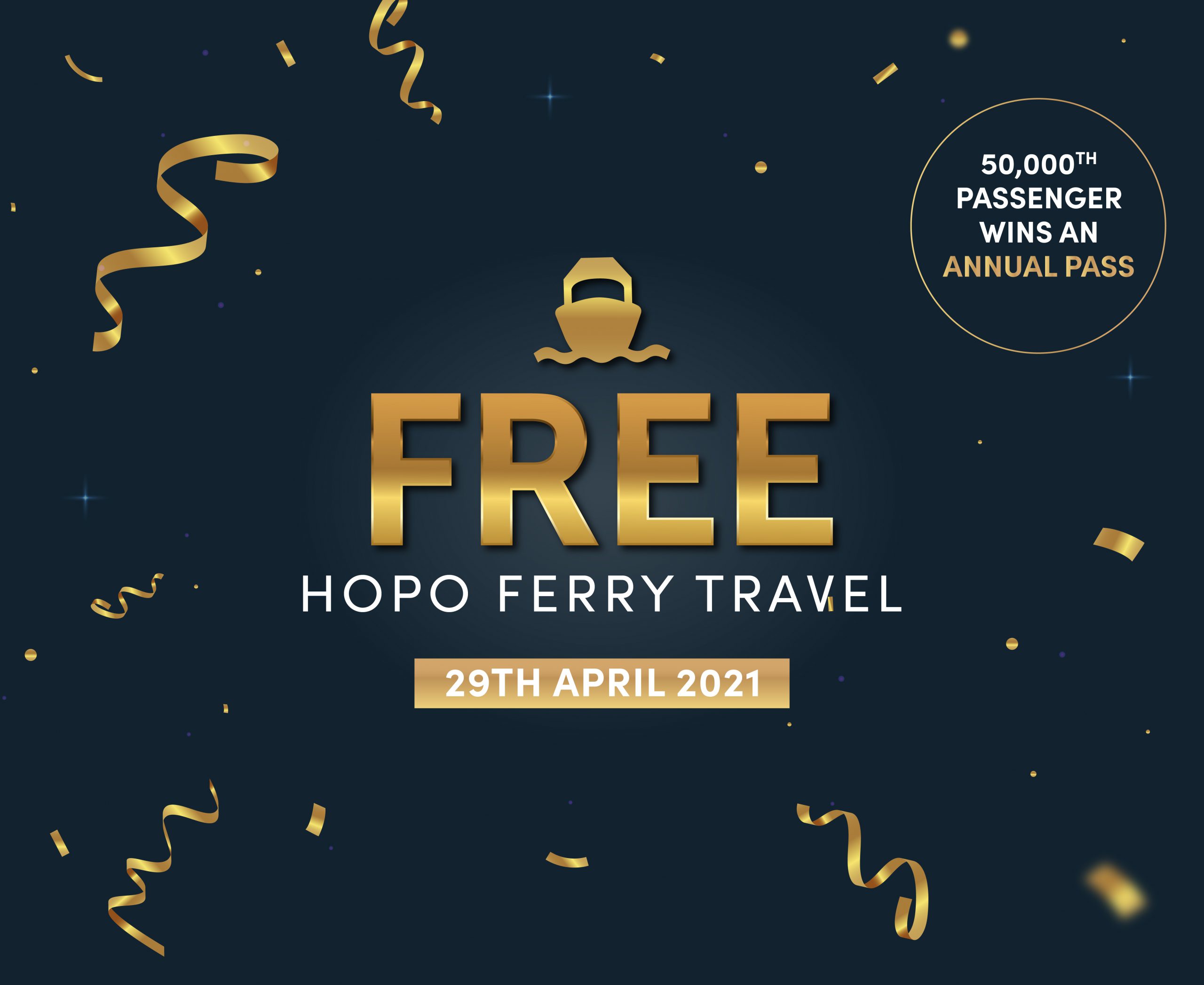 Free Hopo Ferry Travel for 50,00th Passenger Celebration