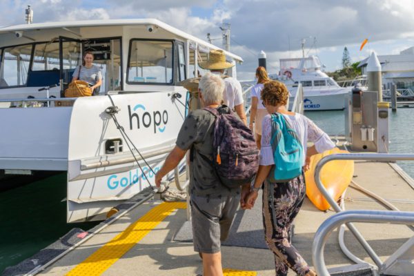 older couple approaching Hopo Gold Coast Ferry